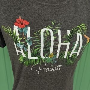 Women's Aloha Hawaii Gray T Shirt Size Small Hawaiian Luau